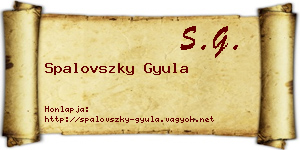 Spalovszky Gyula névjegykártya