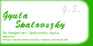 gyula spalovszky business card